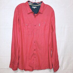 Marc Ecko Cut & Sew Cotton Long Sleeve Collared Button Up Shirt Sz XL Muted Red
